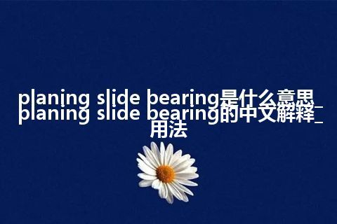 planing slide bearing是什么意思_planing slide bearing的中文解释_用法