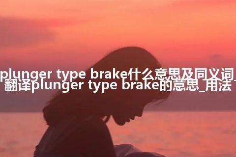 plunger type brake什么意思及同义词_翻译plunger type brake的意思_用法