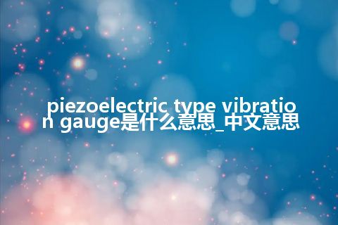 piezoelectric type vibration gauge是什么意思_中文意思