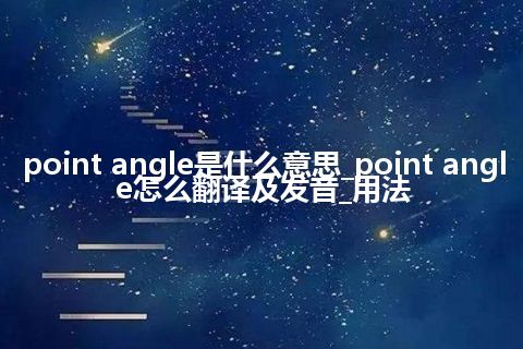 point angle是什么意思_point angle怎么翻译及发音_用法