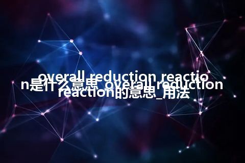 overall reduction reaction是什么意思_overall reduction reaction的意思_用法