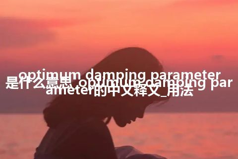 optimum damping parameter是什么意思_optimum damping parameter的中文释义_用法