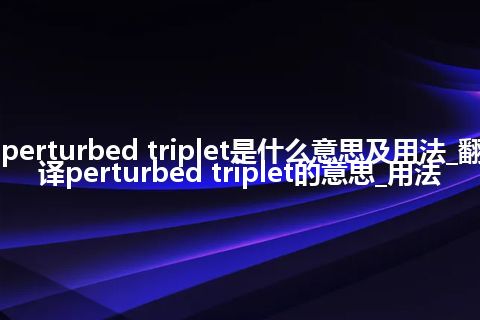perturbed triplet是什么意思及用法_翻译perturbed triplet的意思_用法