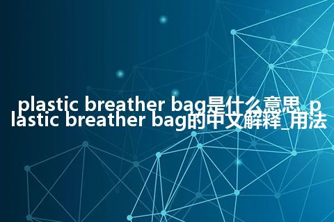 plastic breather bag是什么意思_plastic breather bag的中文解释_用法