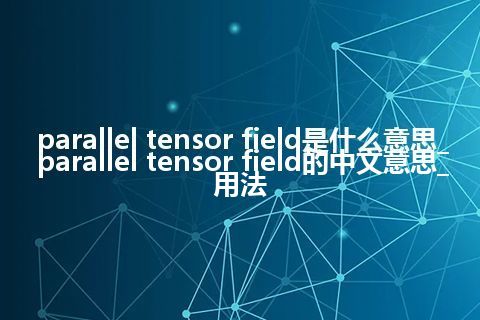 parallel tensor field是什么意思_parallel tensor field的中文意思_用法