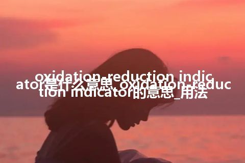 oxidation-reduction indicator是什么意思_oxidation-reduction indicator的意思_用法