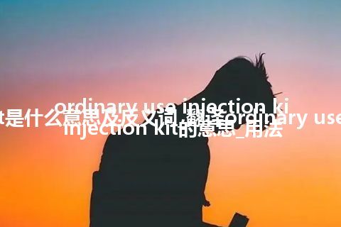ordinary use injection kit是什么意思及反义词_翻译ordinary use injection kit的意思_用法