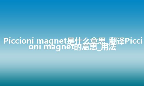 Piccioni magnet是什么意思_翻译Piccioni magnet的意思_用法