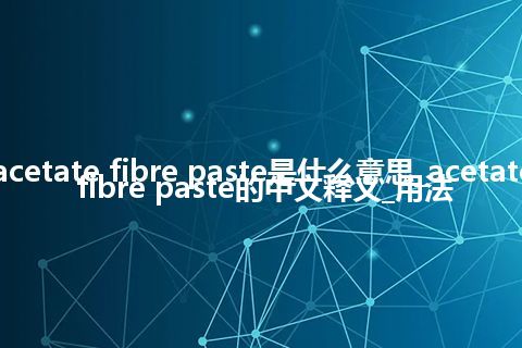 acetate fibre paste是什么意思_acetate fibre paste的中文释义_用法