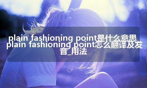 plain fashioning point是什么意思_plain fashioning point怎么翻译及发音_用法