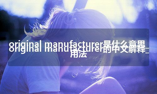 original manufacturer是什么意思_original manufacturer的中文解释_用法