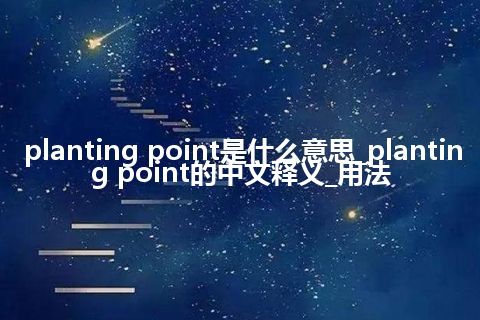 planting point是什么意思_planting point的中文释义_用法