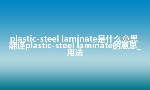 plastic-steel laminate是什么意思_翻译plastic-steel laminate的意思_用法