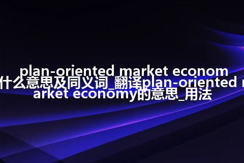 plan-oriented market economy什么意思及同义词_翻译plan-oriented market economy的意思_用法