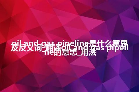 oil and gas pipeline是什么意思及反义词_翻译oil and gas pipeline的意思_用法