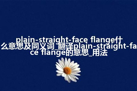 plain-straight-face flange什么意思及同义词_翻译plain-straight-face flange的意思_用法