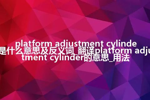 platform adjustment cylinder是什么意思及反义词_翻译platform adjustment cylinder的意思_用法