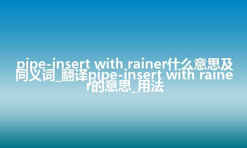 pipe-insert with rainer什么意思及同义词_翻译pipe-insert with rainer的意思_用法