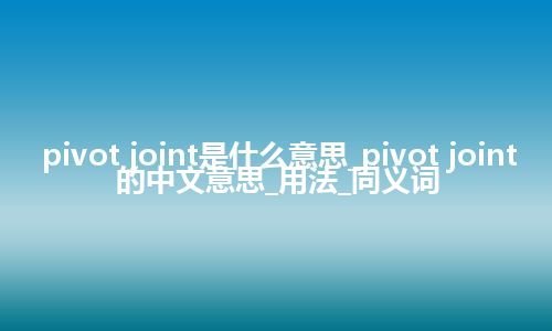 pivot joint是什么意思_pivot joint的中文意思_用法_同义词
