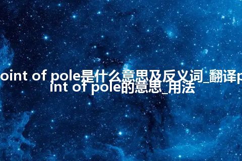 point of pole是什么意思及反义词_翻译point of pole的意思_用法