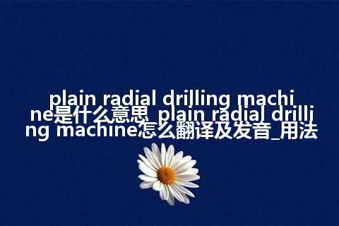 plain radial drilling machine是什么意思_plain radial drilling machine怎么翻译及发音_用法