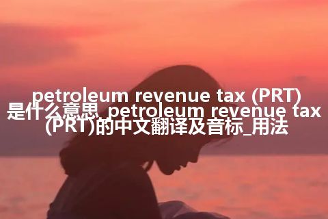 petroleum revenue tax (PRT)是什么意思_petroleum revenue tax (PRT)的中文翻译及音标_用法