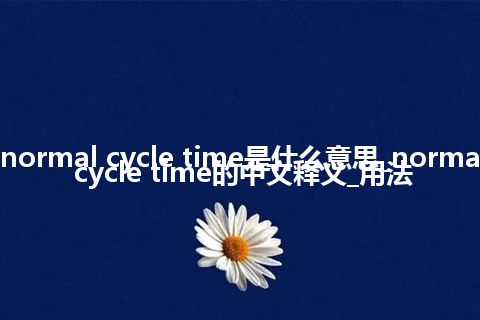 normal cycle time是什么意思_normal cycle time的中文释义_用法