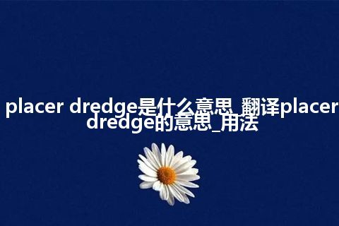 placer dredge是什么意思_翻译placer dredge的意思_用法
