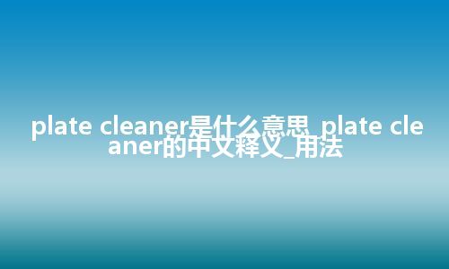 plate cleaner是什么意思_plate cleaner的中文释义_用法