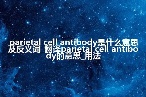 parietal cell antibody是什么意思及反义词_翻译parietal cell antibody的意思_用法