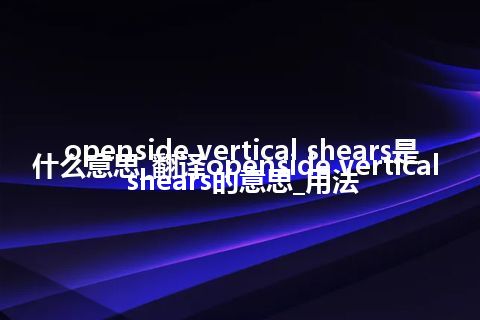 openside vertical shears是什么意思_翻译openside vertical shears的意思_用法