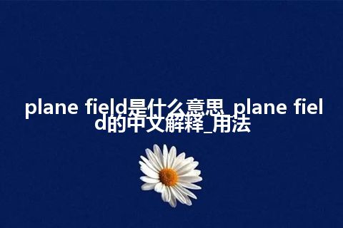 plane field是什么意思_plane field的中文解释_用法