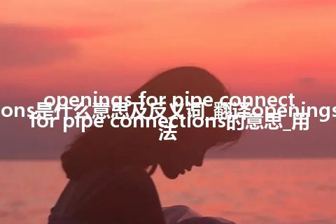 openings for pipe connections是什么意思及反义词_翻译openings for pipe connections的意思_用法