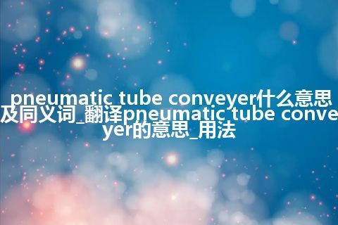 pneumatic tube conveyer什么意思及同义词_翻译pneumatic tube conveyer的意思_用法
