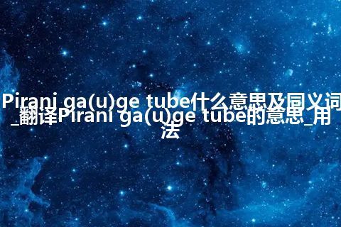 Pirani ga(u)ge tube什么意思及同义词_翻译Pirani ga(u)ge tube的意思_用法