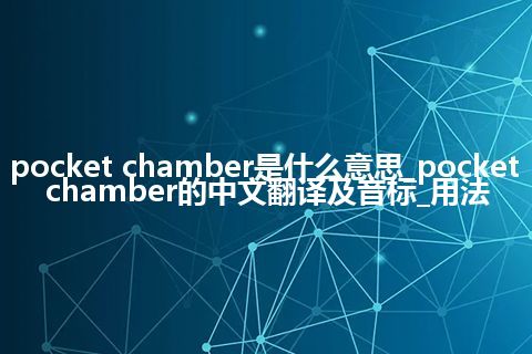pocket chamber是什么意思_pocket chamber的中文翻译及音标_用法