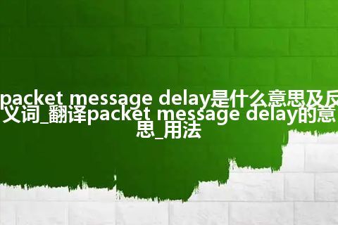 packet message delay是什么意思及反义词_翻译packet message delay的意思_用法