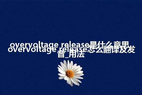 overvoltage release是什么意思_overvoltage release怎么翻译及发音_用法