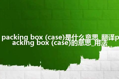 packing box (case)是什么意思_翻译packing box (case)的意思_用法