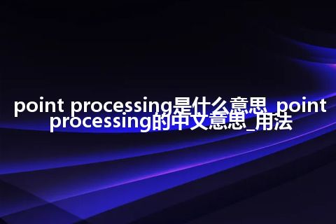 point processing是什么意思_point processing的中文意思_用法