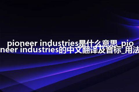 pioneer industries是什么意思_pioneer industries的中文翻译及音标_用法