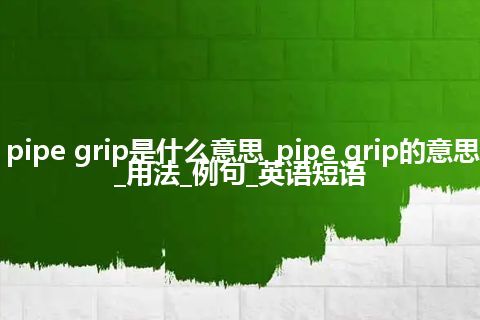 pipe grip是什么意思_pipe grip的意思_用法_例句_英语短语