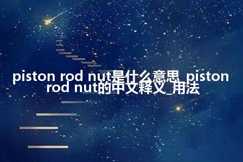 piston rod nut是什么意思_piston rod nut的中文释义_用法