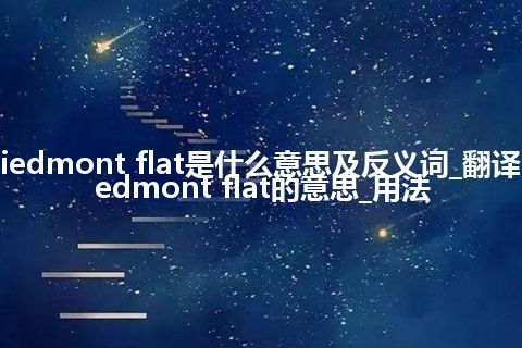 piedmont flat是什么意思及反义词_翻译piedmont flat的意思_用法
