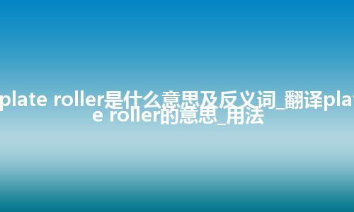 plate roller是什么意思及反义词_翻译plate roller的意思_用法