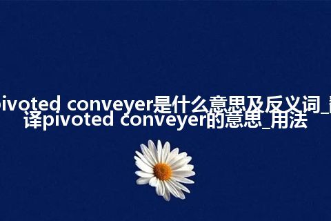 pivoted conveyer是什么意思及反义词_翻译pivoted conveyer的意思_用法