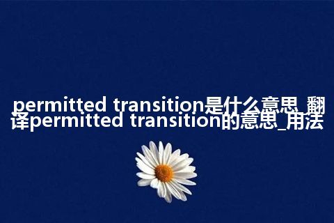 permitted transition是什么意思_翻译permitted transition的意思_用法