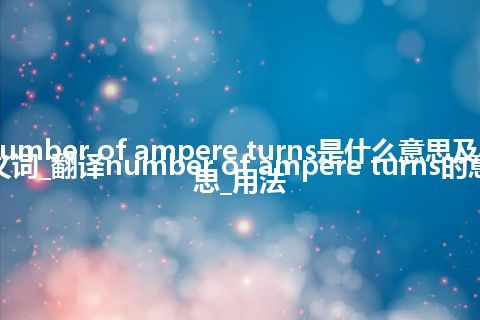 number of ampere turns是什么意思及反义词_翻译number of ampere turns的意思_用法