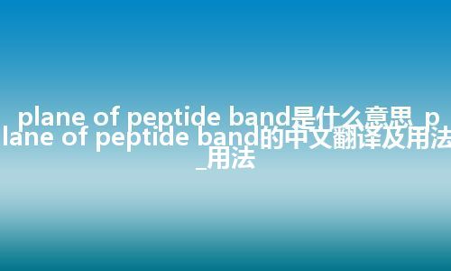 plane of peptide band是什么意思_plane of peptide band的中文翻译及用法_用法