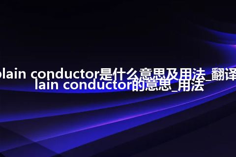 plain conductor是什么意思及用法_翻译plain conductor的意思_用法